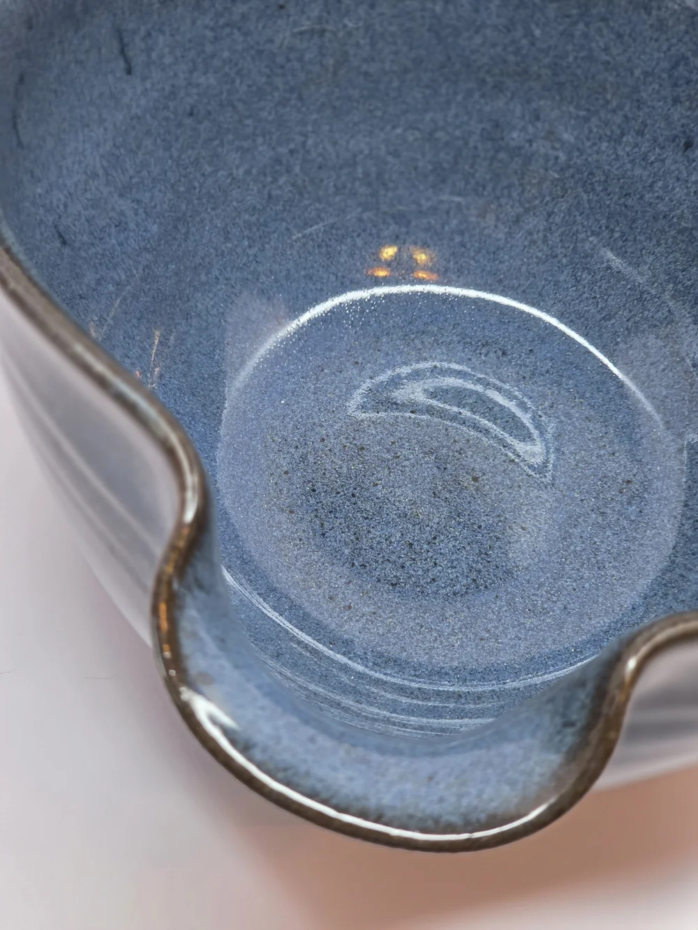 Vintage Pottery Batter Bowl Cobalt Blue- Rustic Farmhouse